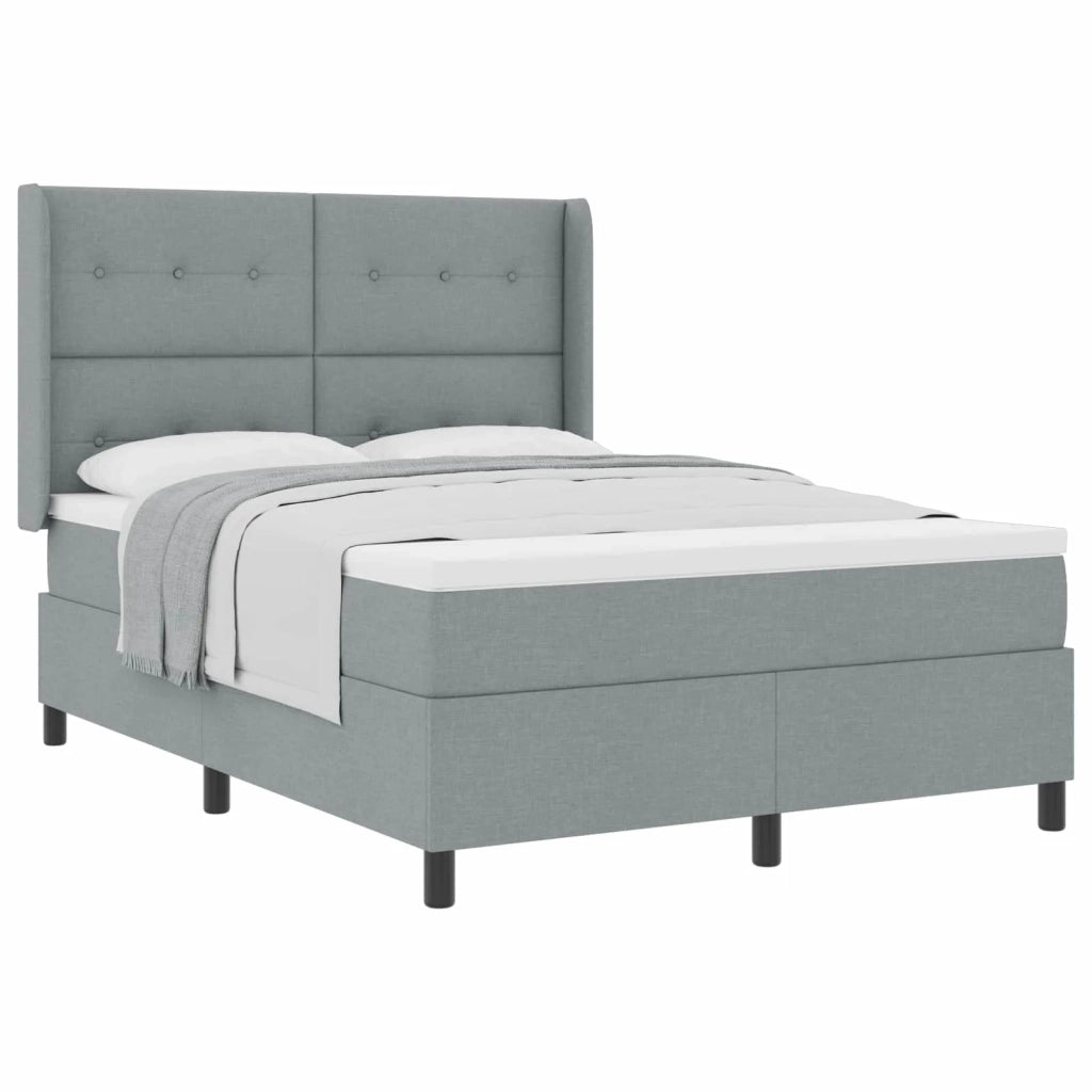 Letto a molle con materasso Grigio chiaro 160 x 200 cm Tessuto
