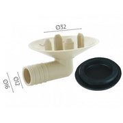 RACCORDO PIPETTA SCARICO UNITA\' ESTERNA CON ATTACCO D32mm - UNIVERSALE