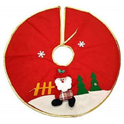 Trade Shop - Gonna Copribase Albero Rosso Babbo Natale Base 60cm Tappeto Casa Addobbi Festa -