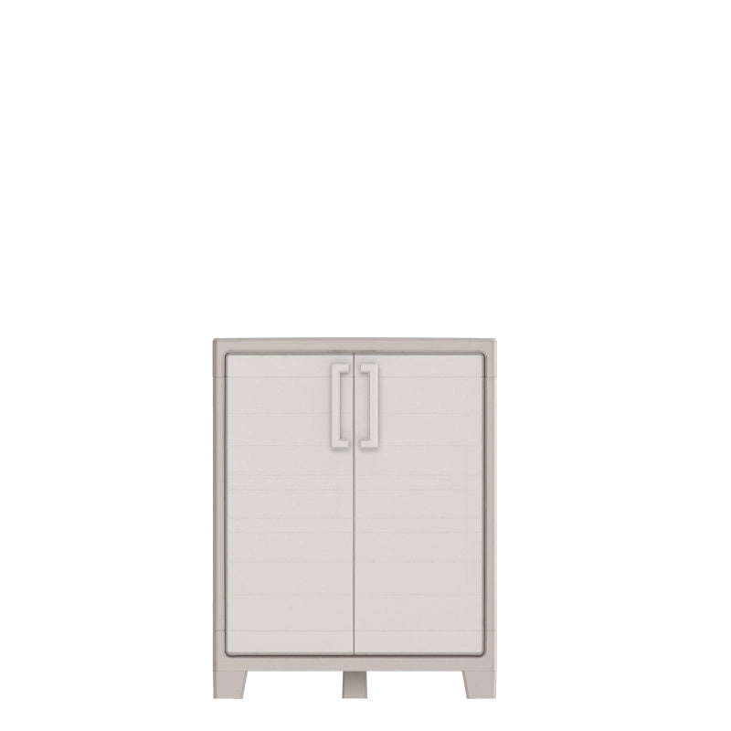Armadietto da esterno in resina impermeabile IPX3 basso 2 ante 80x44x100 cm Sabbia/Beige - Gulliver Basso - Keter