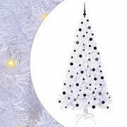 Albero di Natale Artificiale-Albero Natalizio Bianco 210 cm PVC e Acciaio 448034