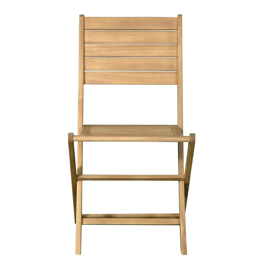 Set 2 sedie pieghevoli da giardino Lino in legno di acacia, salvaspazio (46,5x51,5x87 cm)