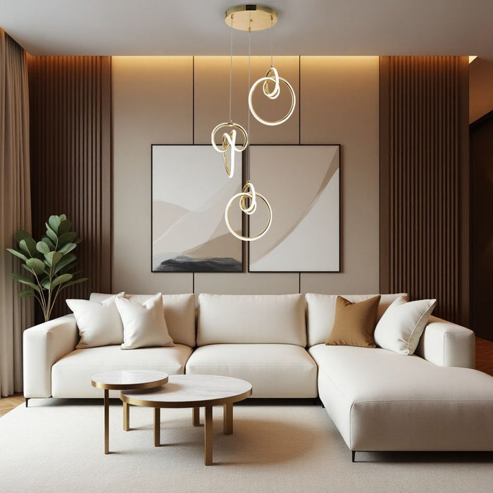 Lampada A Sospensione Led G072-3cpr Gold