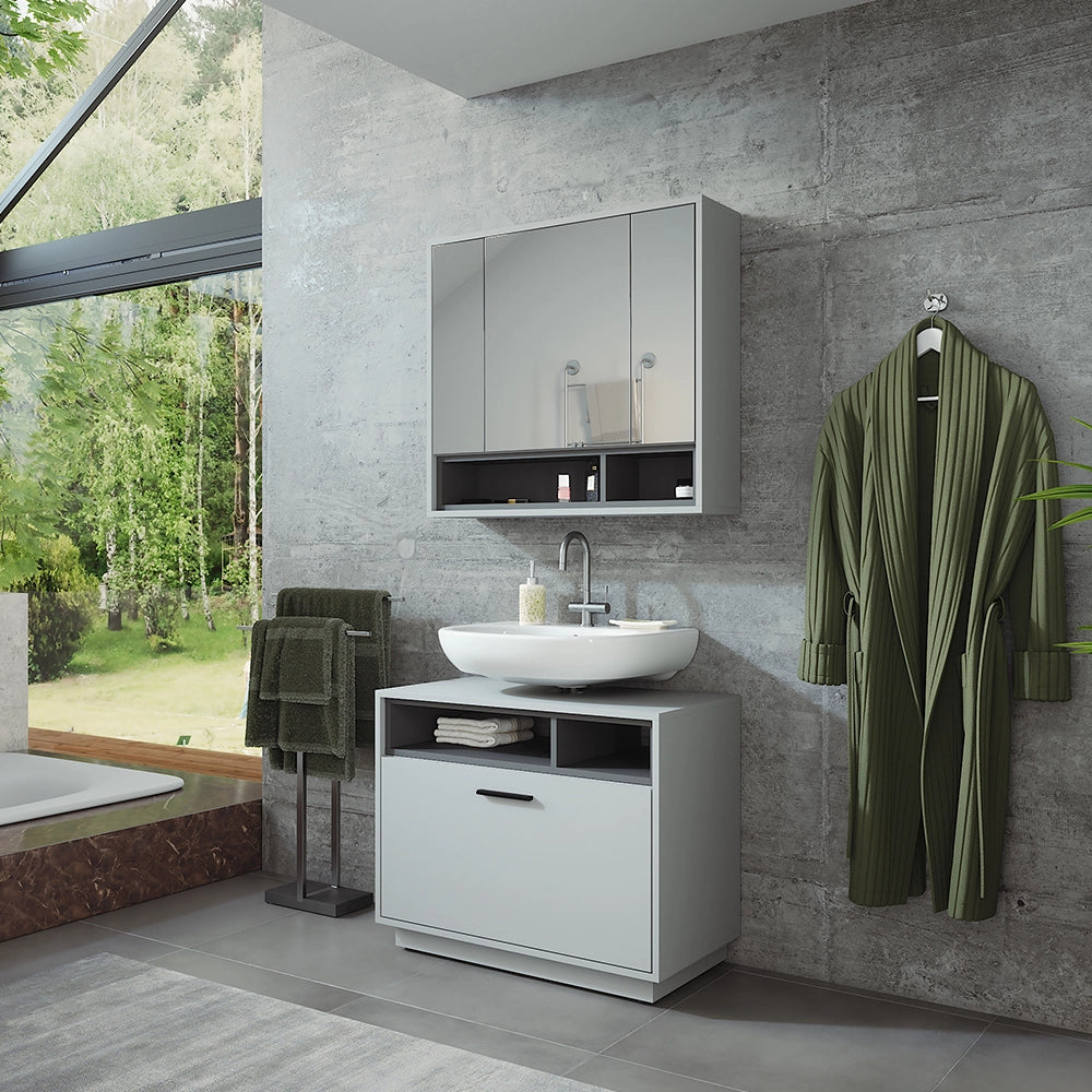 Vicco Set di mobili da bagno Grigio/antracite 2 parti