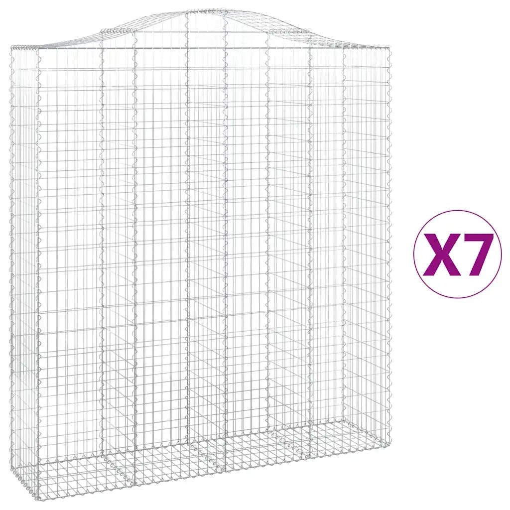 Cesti Gabbioni ad Arco 7 pz 200x50x220/240 cm Ferro Zincato
