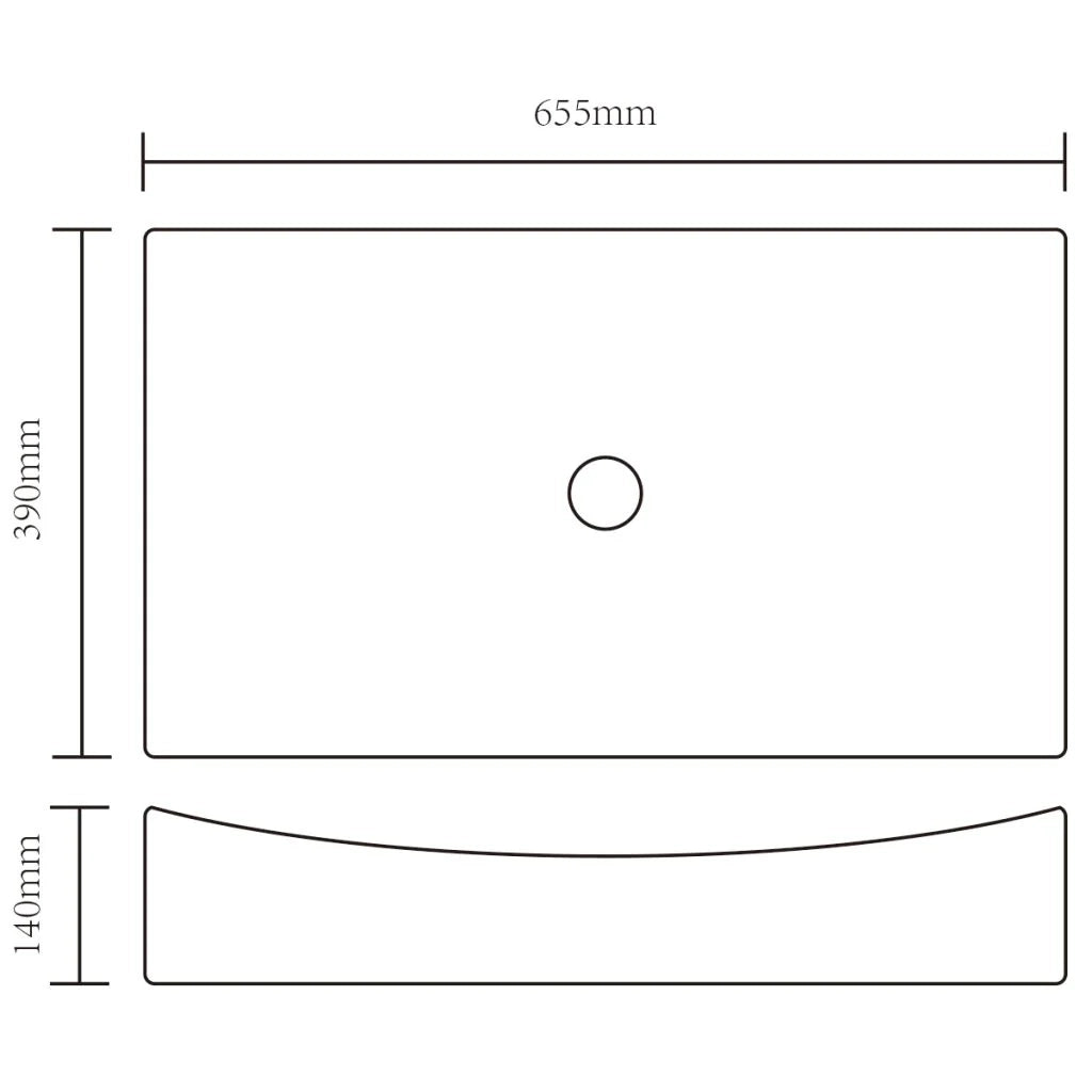 Lavabo rettangolare in ceramica 65,5 x 39 cm per bagno nero 02_0002501