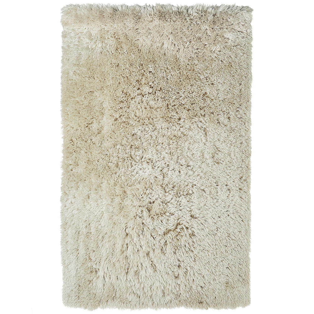 Tappeto Shaggy Tappeto a pelo lungo Solid Beige Poliestere Rettangolare 160 x 230 cm