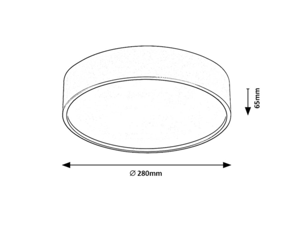 Plafoniera LED tonda 28cm 18W nera IP44 Rabalux Larcia