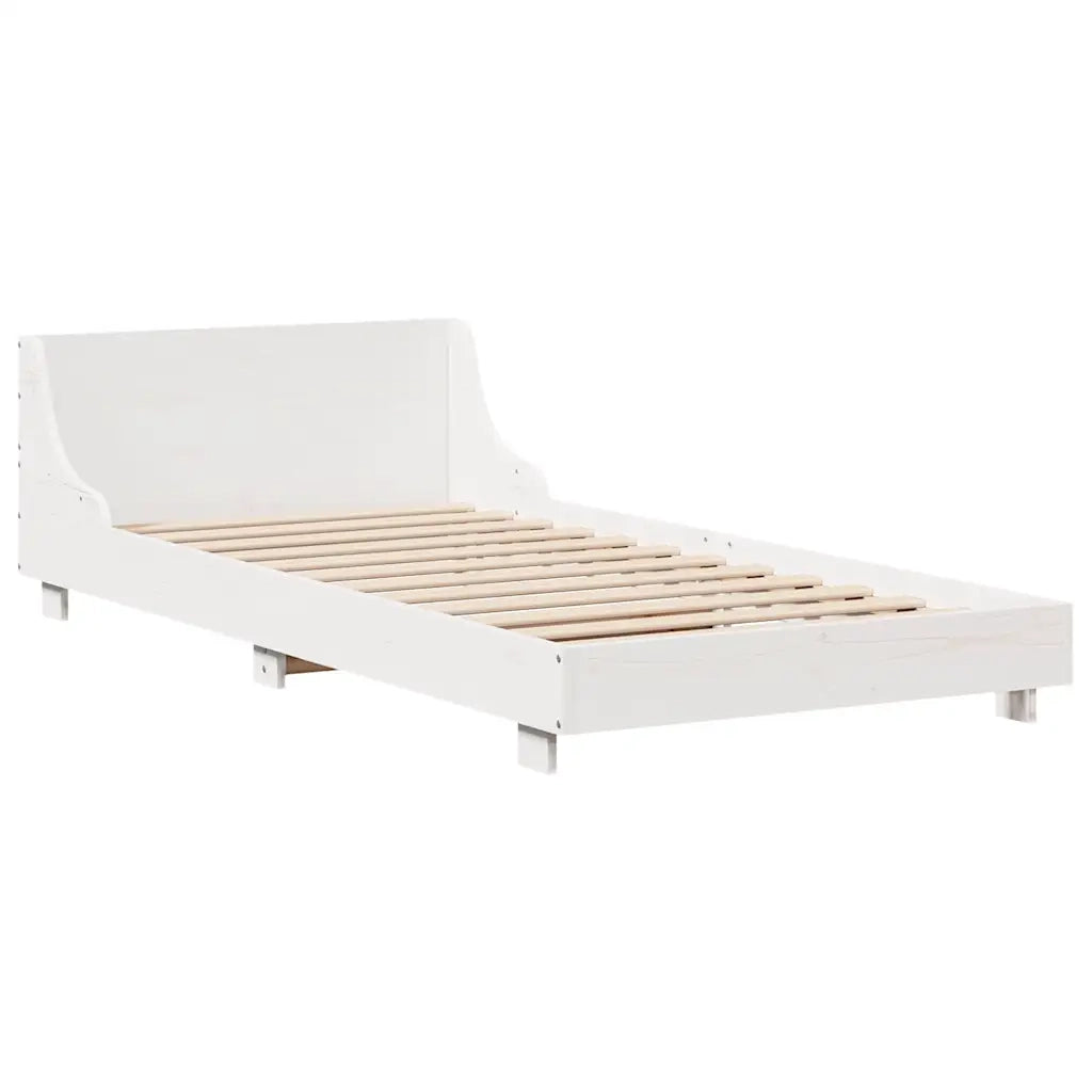 Giroletto senza Materasso Bianco 75x190 Legno Massello di Pino 3323675