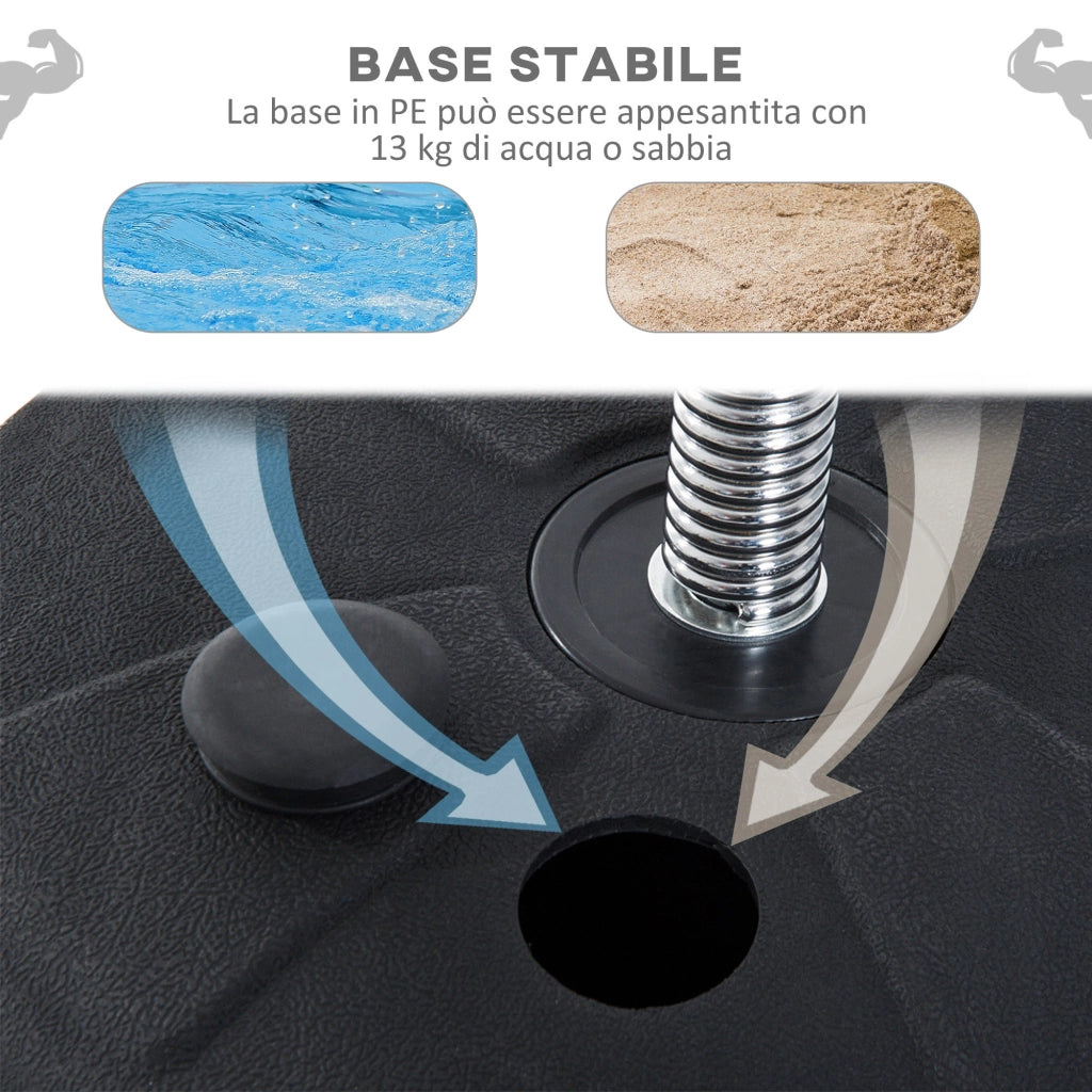 Punching Ball da Terra Altezza Regolabile Base Riempibile Ø43x126-144 cm Guantoni Inclusi Rosso