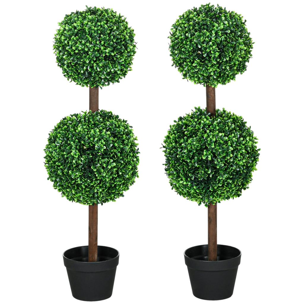 2 Alberi Buxus Artificiale ¨C Zephmum ¨C Verde, 90 cm