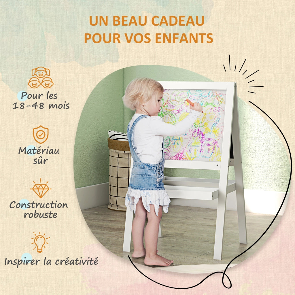 Tavolo da disegno per bambini ¨C zephmum ¨C 2 in 1 lavagna magnetica e gessetti