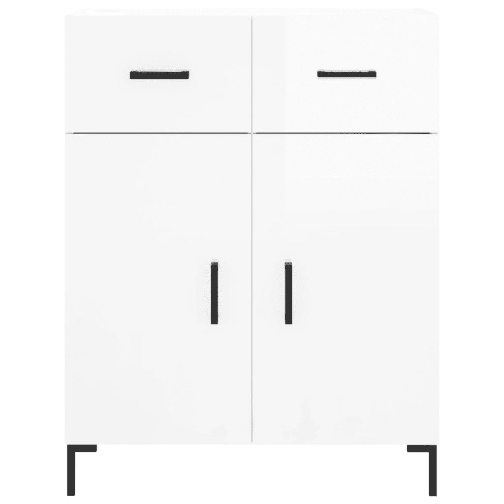 Credenza 69,5x34x90 cm in Legno Multistrato Bianco Lucido 827982