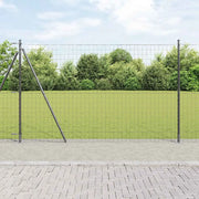 Recinzione con Posto Grigio 1,6 x 10 m Acciaio e PVC 3350973