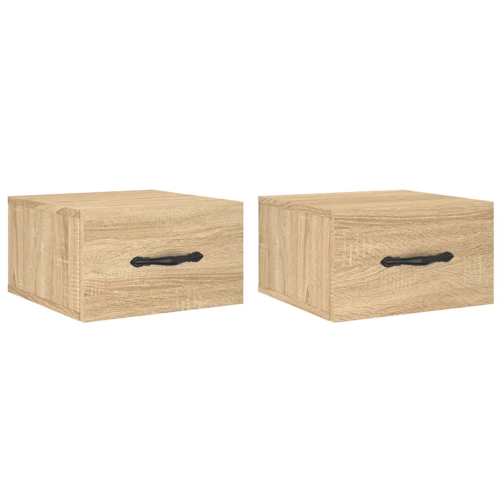 Comodini a Muro 2 pz Rovere Sonoma 35x35x20 cm 829811