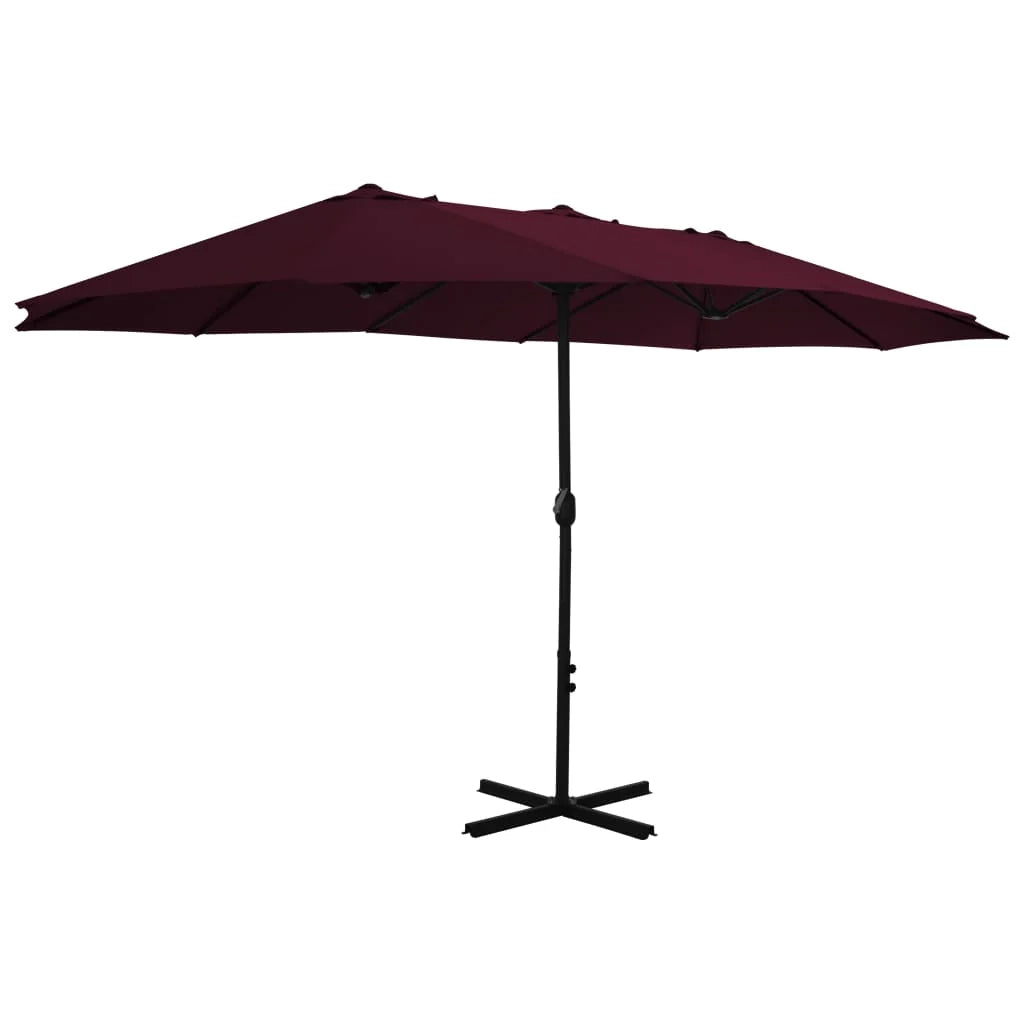 Ombrellone da esterno con palo in alluminio 460 x 270 cm bordeaux 02_0008233