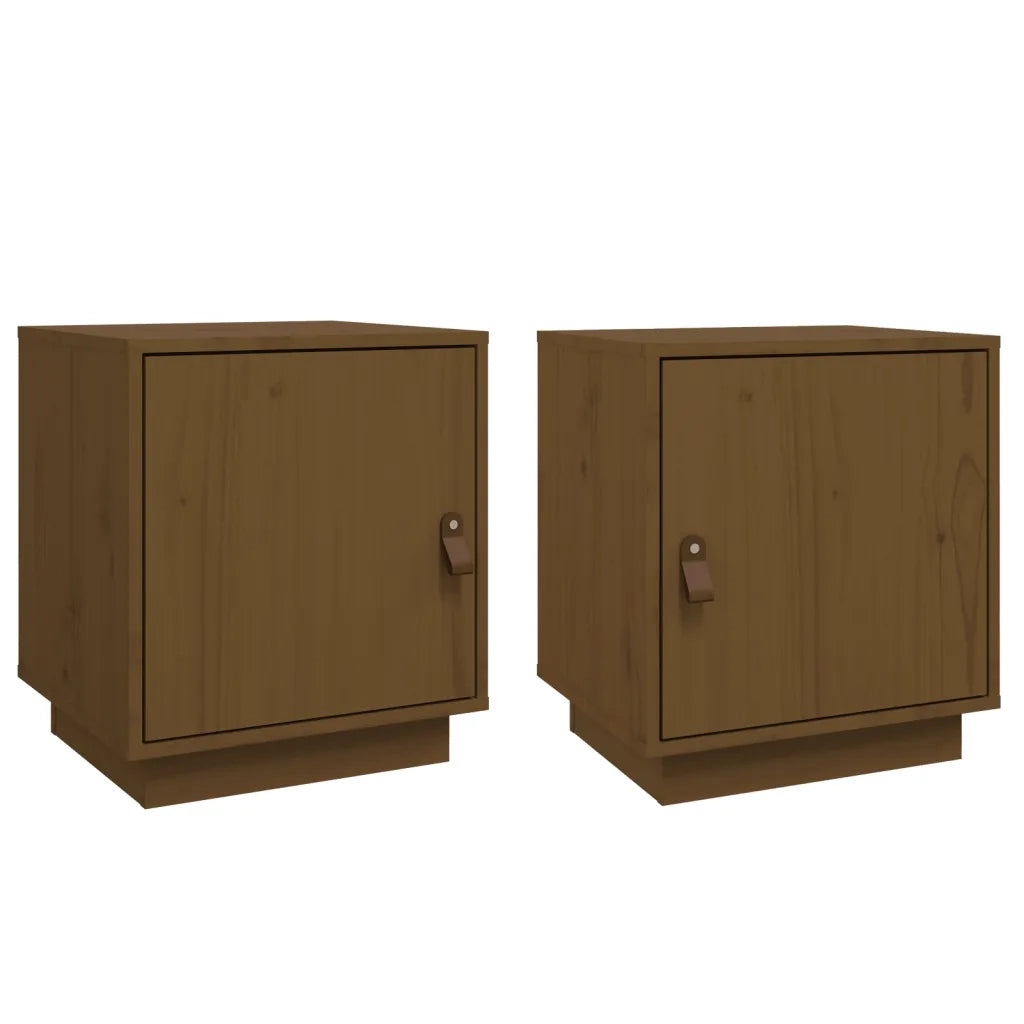 Comodini 2 pz ambra 40x34x45 cm in Legno Massello di Pino 818282