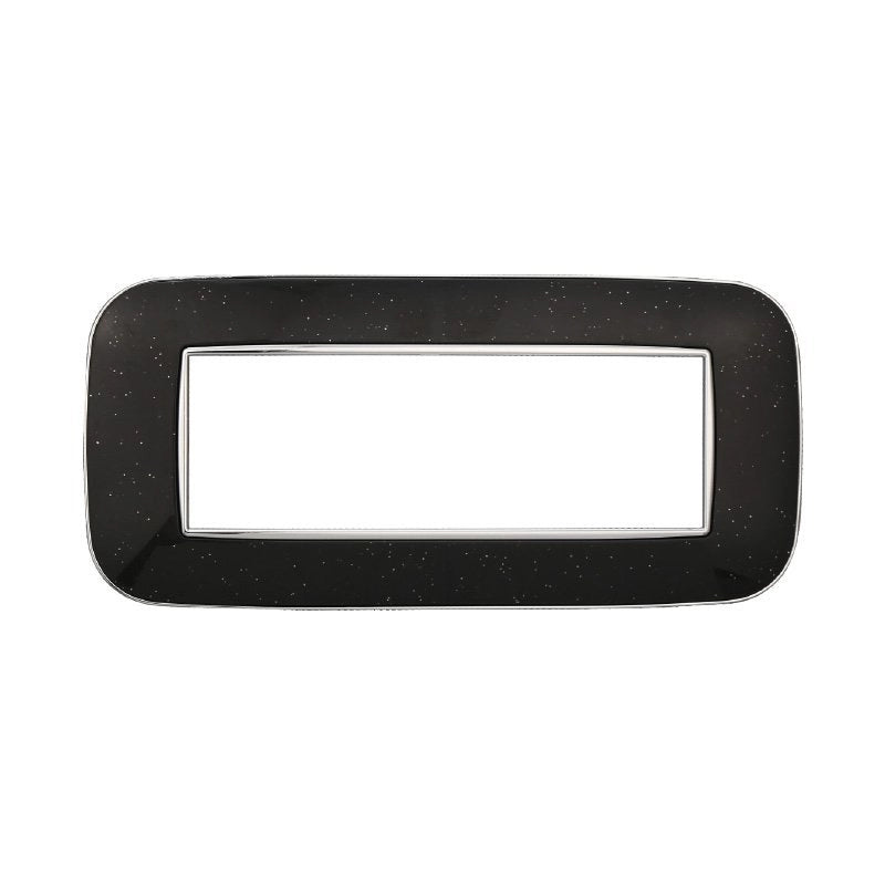 Placca Orbis Serie Moon 6P Colore Nero Brillante Compatibile Con Bticino Axolute