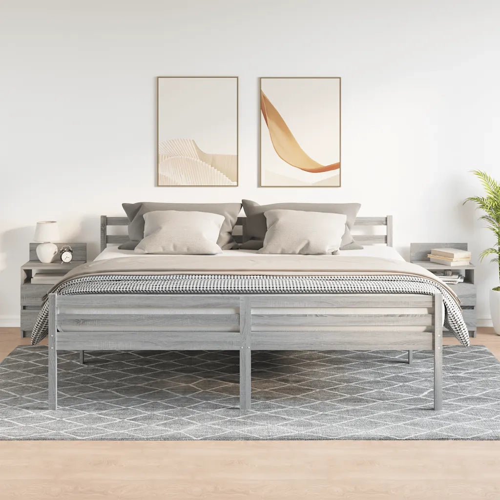 Comodini 2 pz con 2 Cassetti Grigio Sonoma 40x33x60 cm 858571