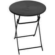 Tavolo da Giardino Rotondo e Pieghevole in Acciaio e HDPE, ?60x73 cm, Grigio Scuro