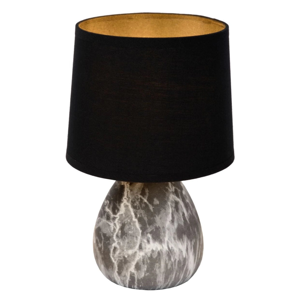 Lampada da tavolo Lucide Marmo nera ceramica E14 40W