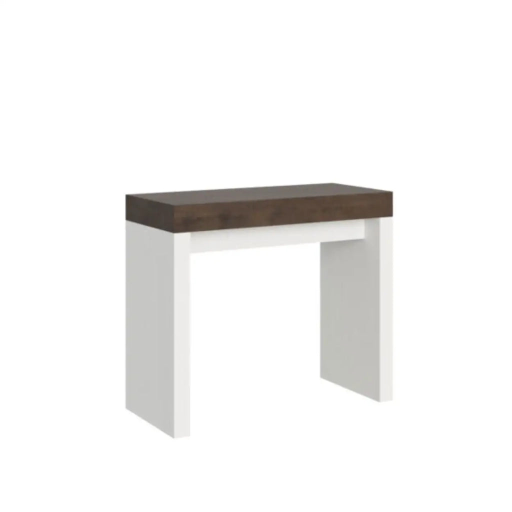 Consolle allungabile 90x40/196 cm Roxell Mix Small piano noce - struttura bianco frassino