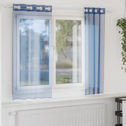 vidaXL Tende in Voile con Occhielli 2 pz Blu Reale