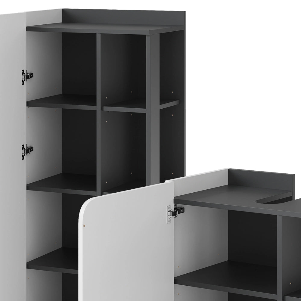 Vicco Set di mobili da bagno Antracite/bianco 3 parti