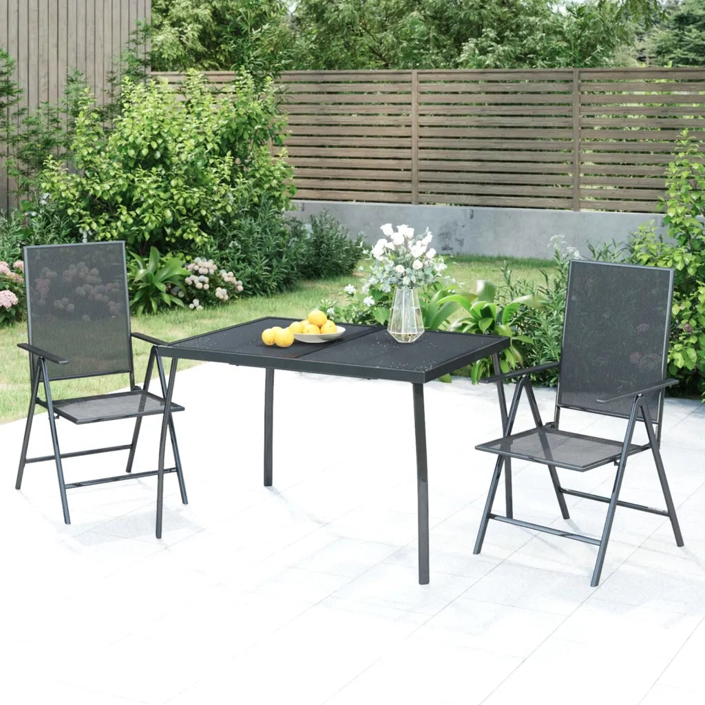 Tavolo da Giardino Antracite 110x80x72 cm Rete d'Acciaio 362733