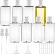 Set di 8 flaconi da viaggio 100 ml con atomizzatore, beccuccia e etichette