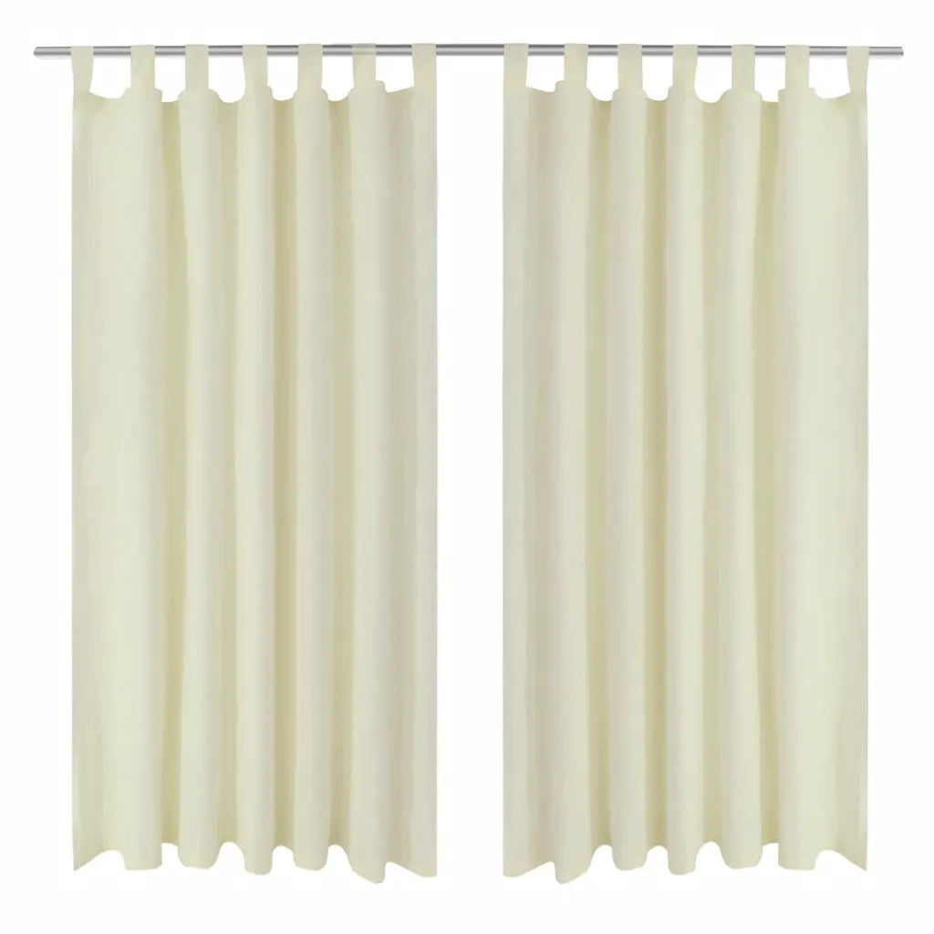 Tende Micro-Raso Crema 2 pezzi con Occhielli 140 x 245 cm cod mxl 67517