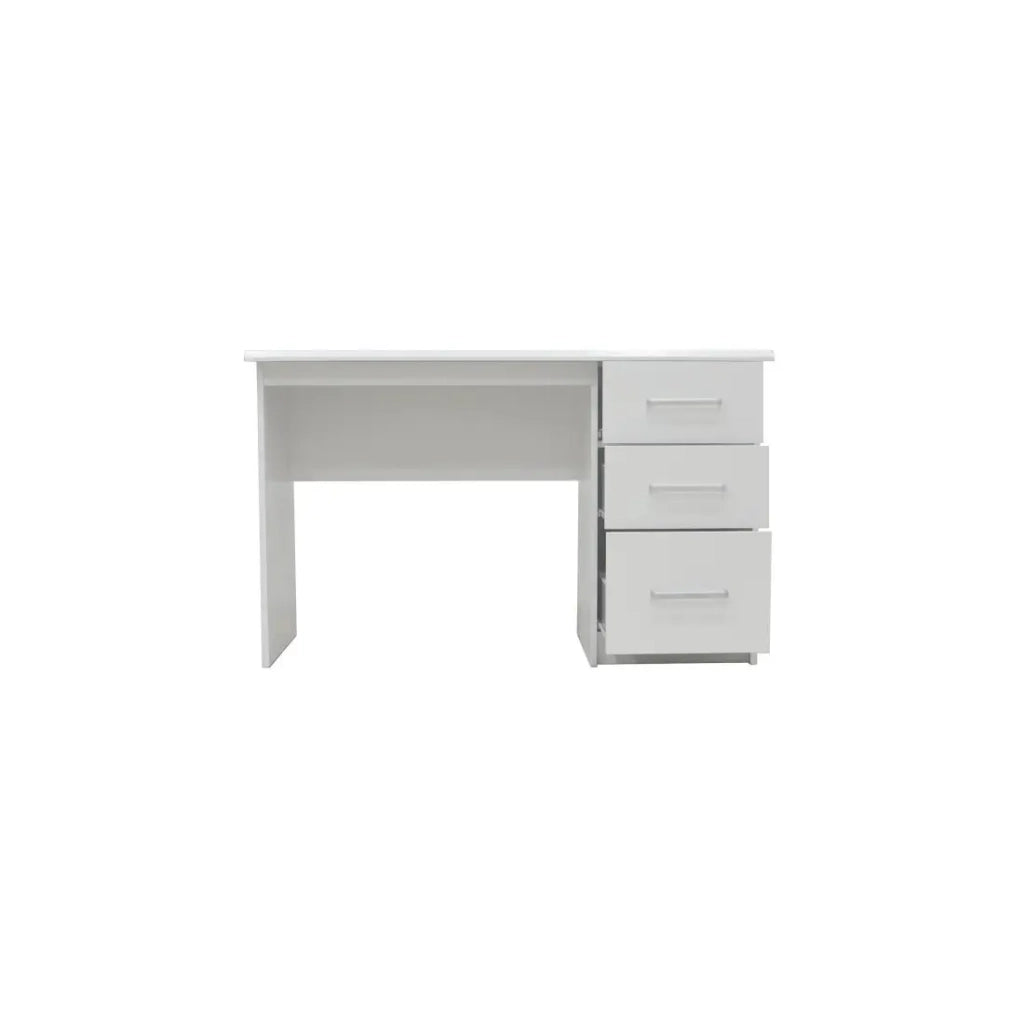 Scrivania retta PRAGUE – 3 cassetti – Colore bianco – Design moderno e funzionale
