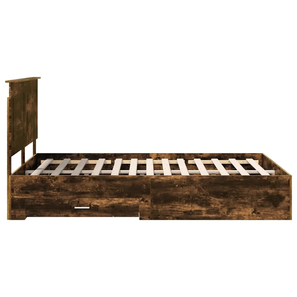 Struttura del letto Rovere fumé 140 x 190 cm Legno multistrato 3409644