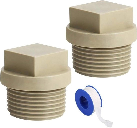 Adattatore di tubo in plastica PPR per tubi idraulici - 2 pezzi Adattatore di tubo generico con nastro di sigillatura PTFE per diametri 20mm/25mm/32mm