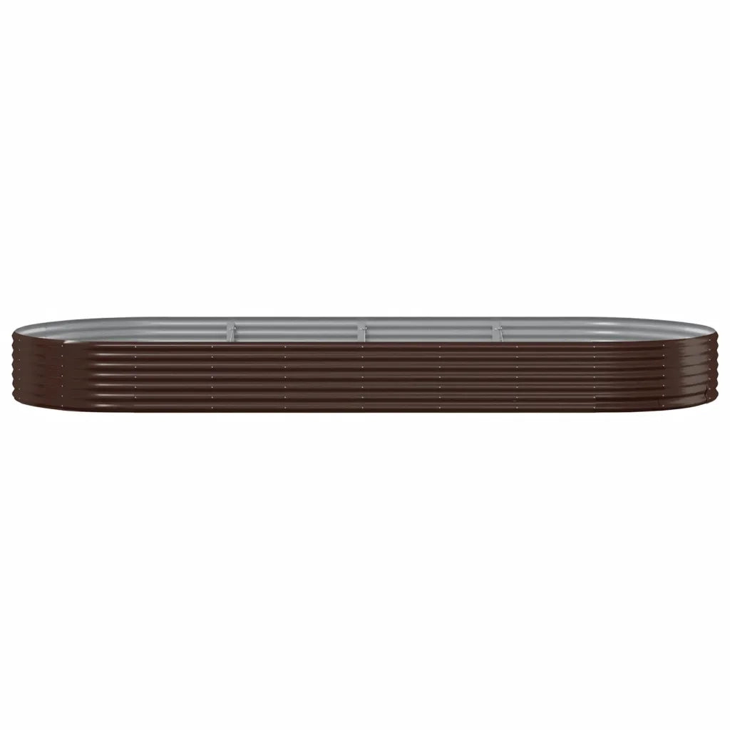 Letto Giardino Acciaio Zincato 373x140x36 cm Marrone 319035