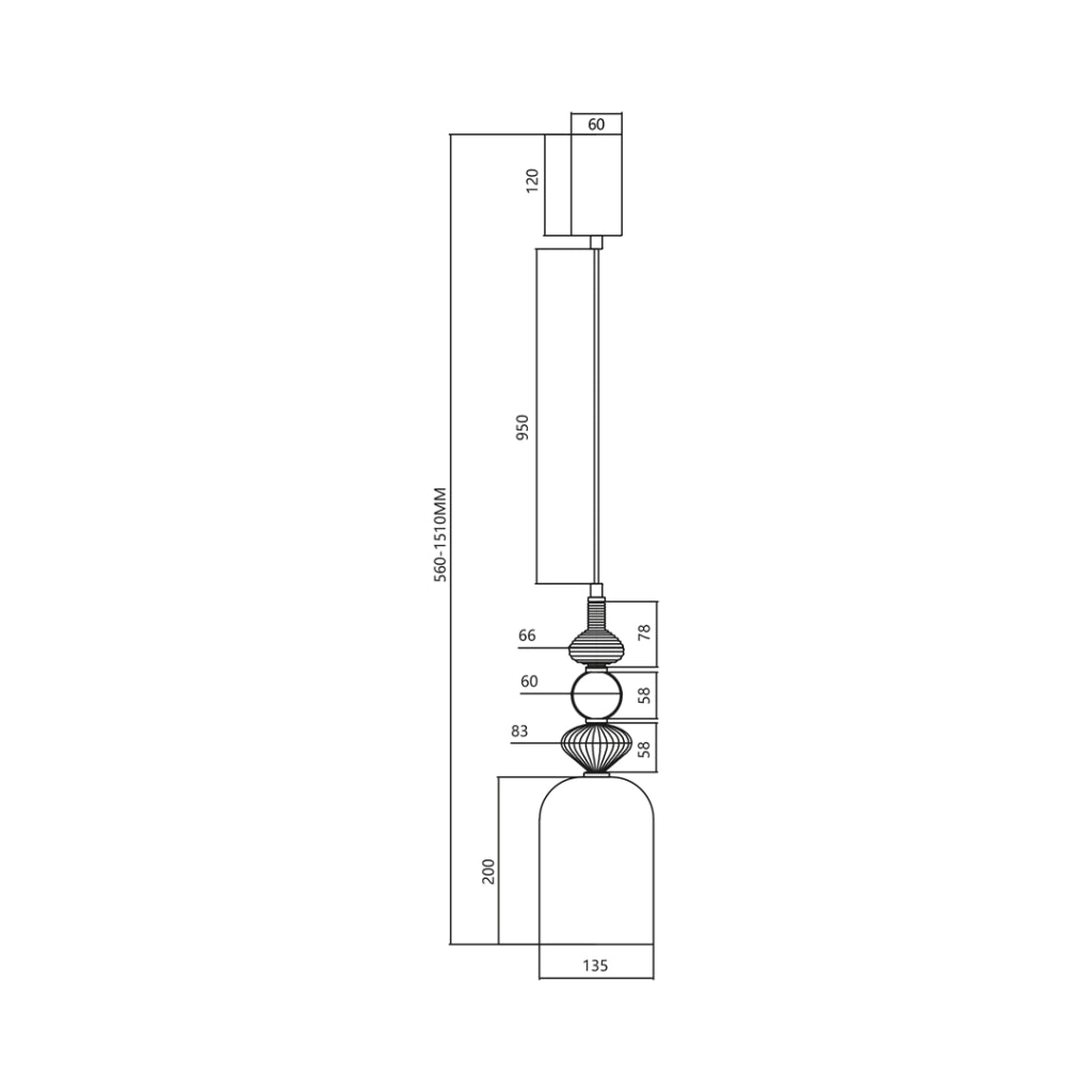 Lampada sospesa Milagro Arte LED 12W multicolore Ø13,5