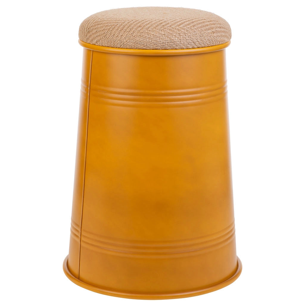 Sgabello in metallo rivestito stampato giallo 33x47