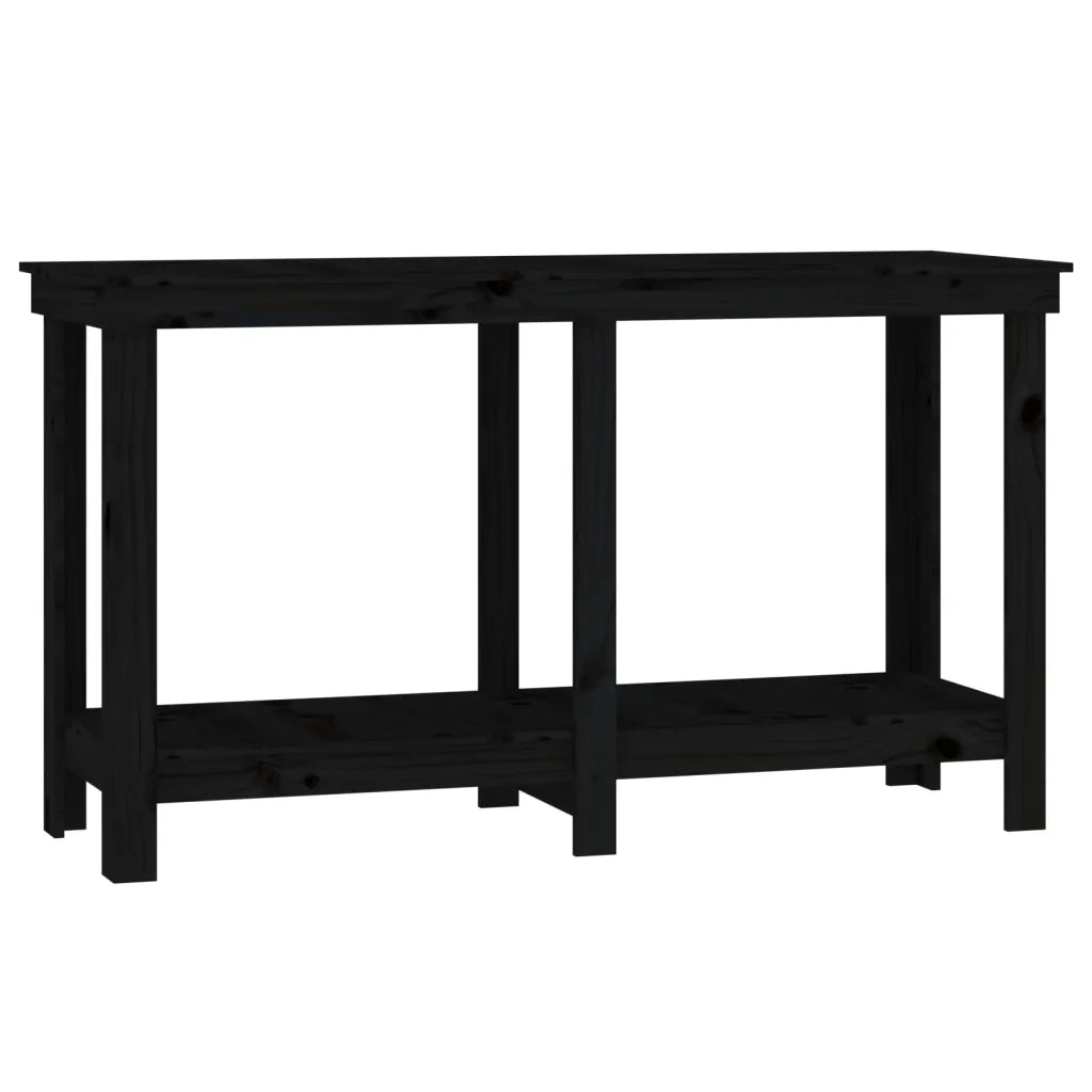 Banco da Lavoro Nero 140x50x80 cm in Legno Massello di Pino 822510