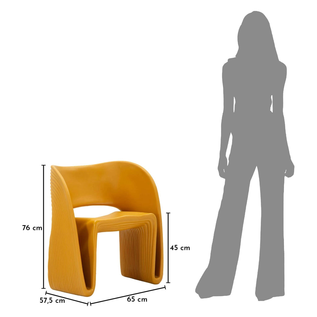 Poltroncina Galire, Poltrona Adatto per Indoor/outdoor, 59x79x68h cm Arancione Senape