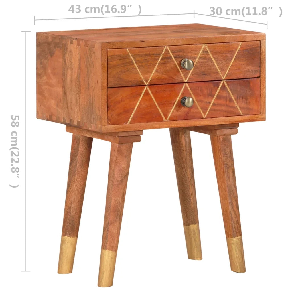 Comodino 40x30x58 cm in Legno Massello di Mango cod mxl 66040