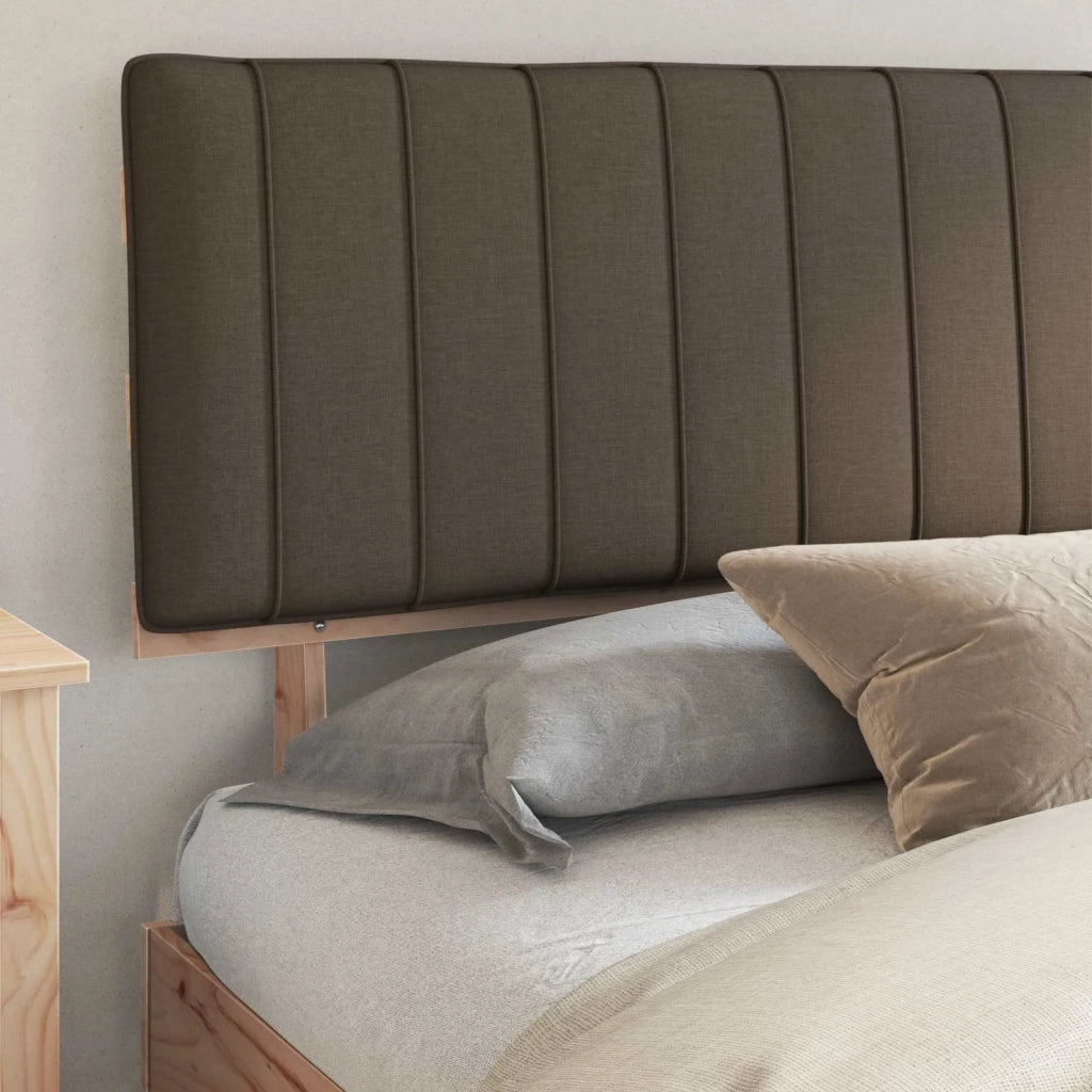 Letto matrimoniale | Letto per adulti | Letto con Testiera Rivestita Talpa 200 x 200 cm Pino massello