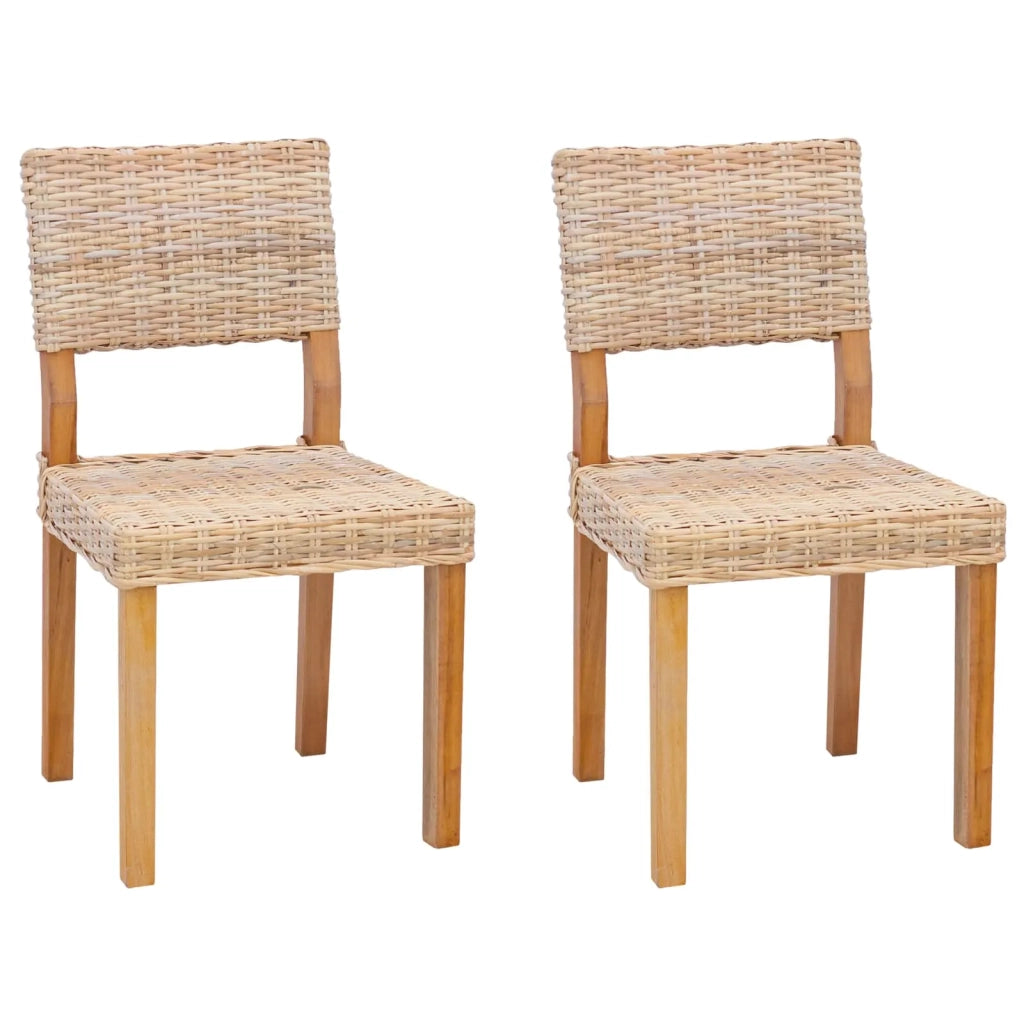 Sedia da pranzo 2 pcs Naturale 46 x 55 x 84 cm Rattan Kubu