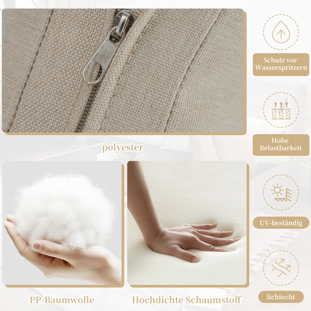 Set di mobili da giardino posizione angolo pu¨° ospitare fino a 6 persone braccioli e schienali intrecciati tubi in acciaio zincato inclusi divano angolare e tavolino da caff¨¨ colore: beige