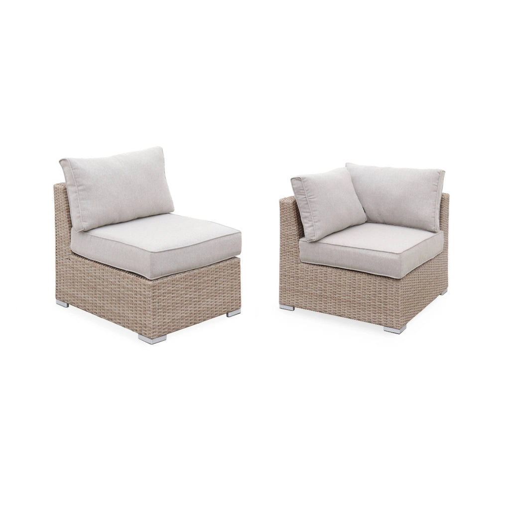 Salotto da giardino premium in resina intrecciata, 12-14 posti, beige