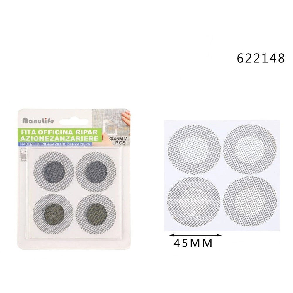 Trade Shop - Set Di Toppe Circolari Adesive Per Riparazione Fori Strappi Zanzariere Da 45 Mm 622148 -