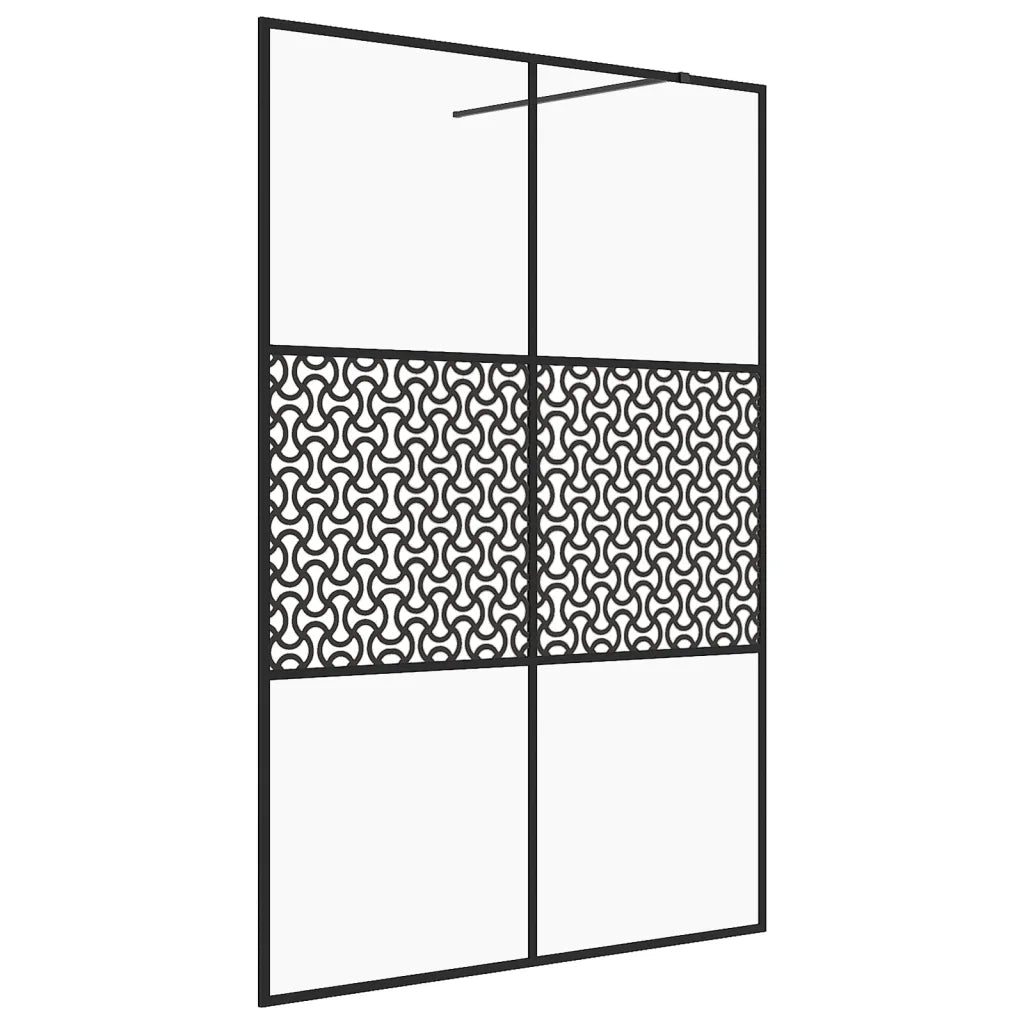Parete per Doccia Walk-in Vetro Trasparente ESG 140x195cm Nera 151032