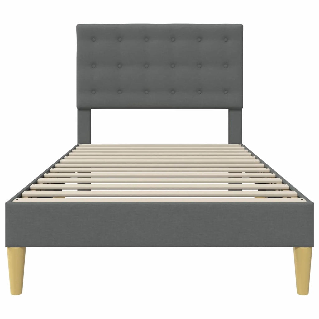 Struttura del letto Grigio Scuro 90 x 190 cm Tessuto 3414684