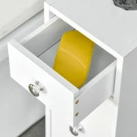 Mobiletto Armadietto con Cassetti Scorrevoli Moderno da Bagno, MDF, 17x48x58cm, Bianco