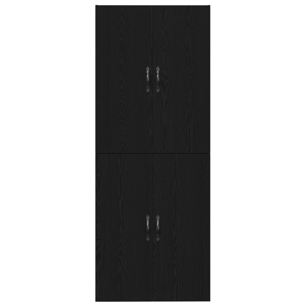 Armadi  2 pz Nero Rovere 69,5x34x180 cm Legno ingegnerizzato