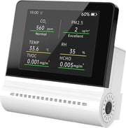 Multiplo strumento per monitoraggio della qualità dell'aria con detezione di gas, PM2.5, CO2, HCHO, TVOC e test di temperatura e umidità